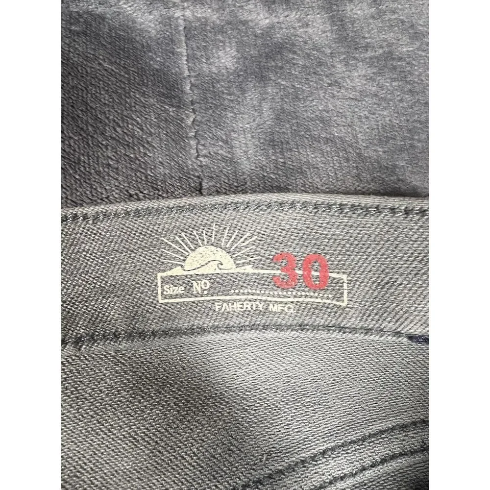 Faherty Comfort Twill Jeans Mens 30x29 Slate Gray Stretch Straight Leg - Picture 3 of 13